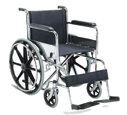 Silla de ruedas portátil de acero inoxidable 20 kg 455 mm para pacientes con discapacidad
