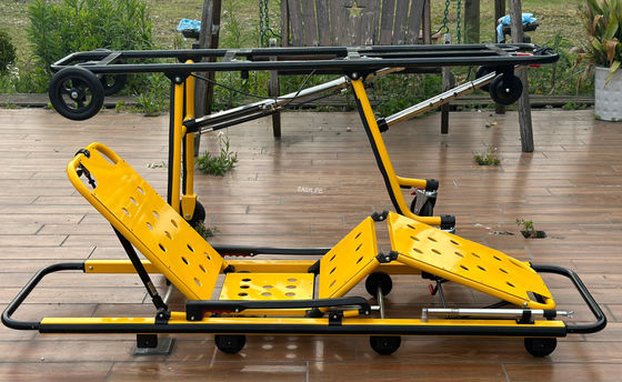 Camas de primeros auxilios para ambulancias de aleación de aluminio espeso con piernas plegables estructura mecánica ajuste de altura ajuste de pierna y espalda