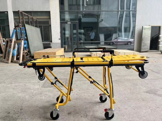 Camas de ambulancia de aleación de aluminio espeso de alta gama para rescate de emergencia con altura ajustable del respaldo para uso hospitalario