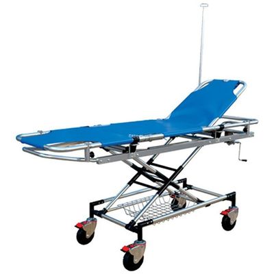La camilla de emergencia de trolley médico azul y el vehículo de transferencia PVC superficie anti-suciedad