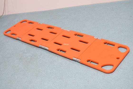 Tablero plástico de la espina dorsal de 4 dobleces del ABS, ensanchador plegable plástico flotante médico del tablero de la espina dorsal del rescate del agua