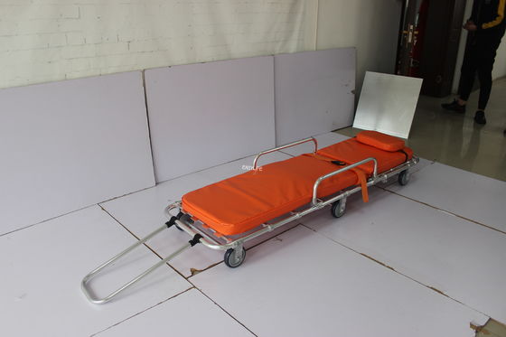 carro manual del ensanchador de la emergencia de la carretilla del ensanchador de la ambulancia de la aleación de aluminio para el transporte paciente con 6 ruedas