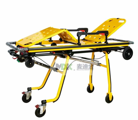 calidad Camas de primeros auxilios para ambulancias de aleación de aluminio espeso con piernas plegables estructura mecánica ajuste de altura ajuste de pierna y espalda fábrica