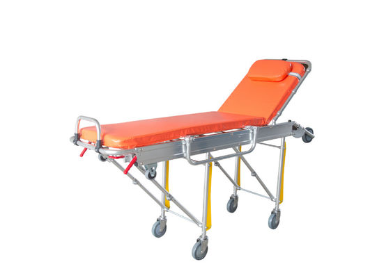 Aluminio de aleación plegable de ambulancia camilla de transferencia de paciente altura y espalda ajustable ayuda de rescate