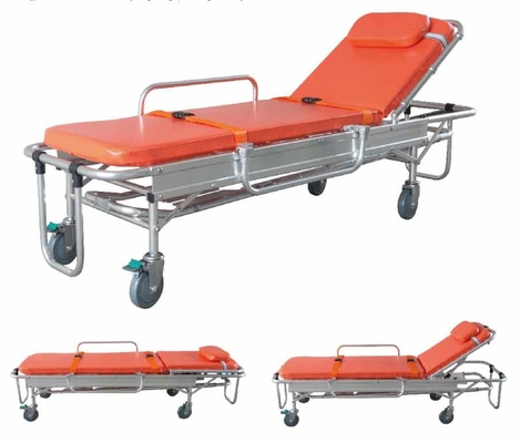 Un buen precio. Carretilla paciente de acero inoxidable del ensanchador del hospital de la ambulancia multifuncional plegable de la emergencia con cuatro ruedas en línea