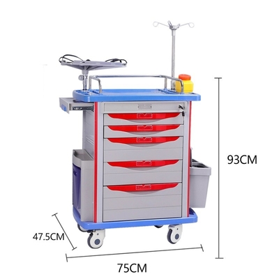 calidad Carretilla del carro del suministro médico de la anestesia del 190CM en el ABS de las ruedas plástico fábrica